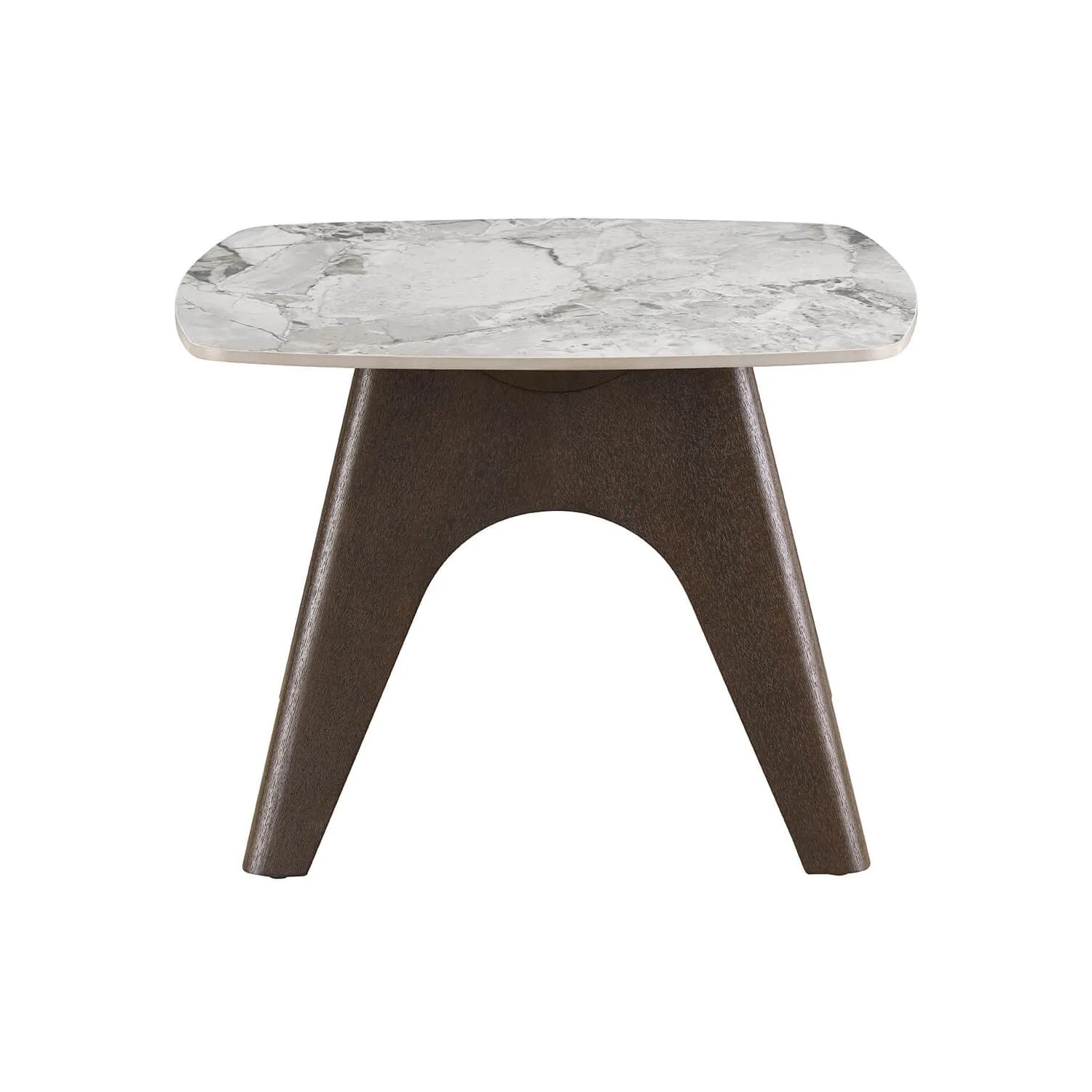 Side View of Valley Grey Lamp Table with Durable Sinter Stone Top