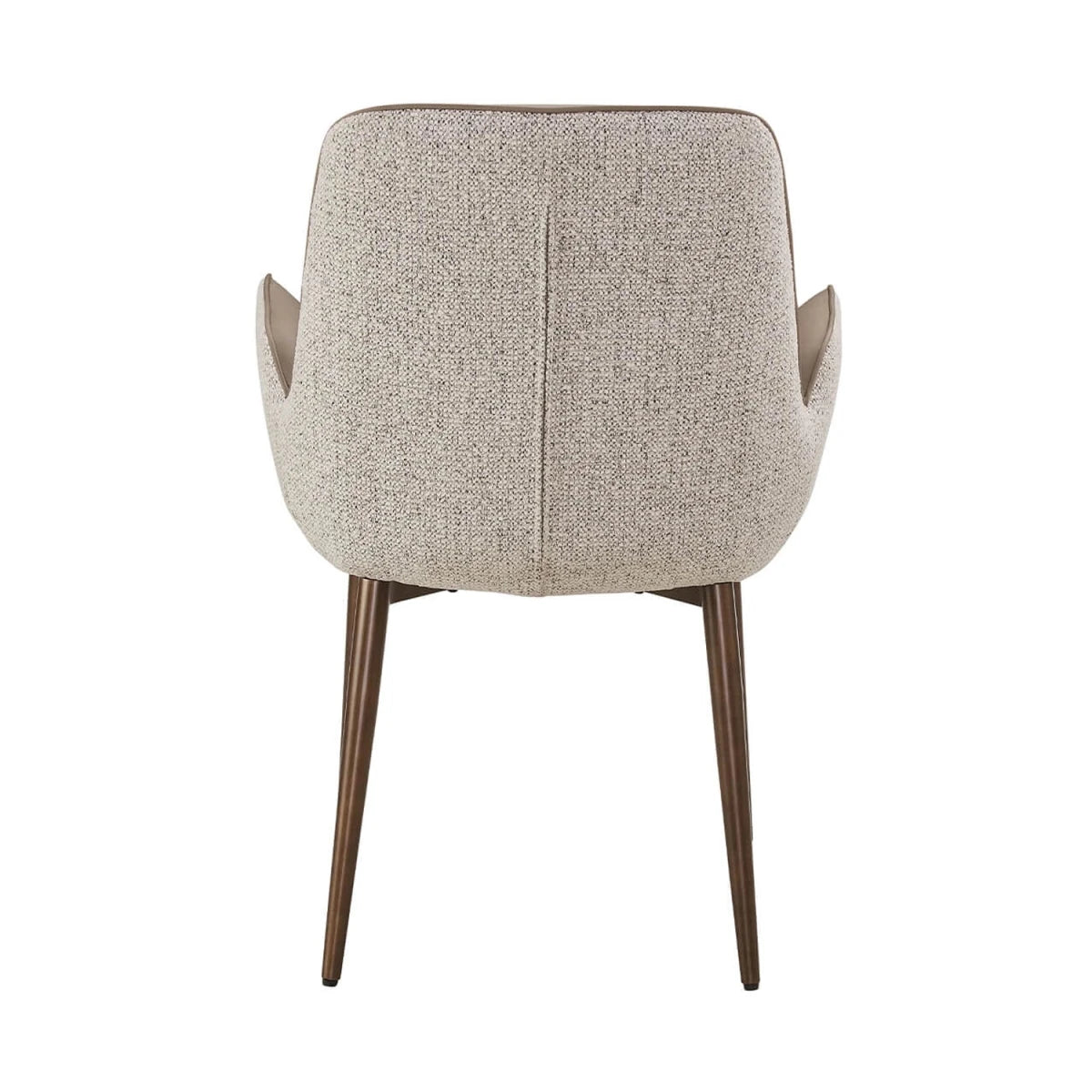 Back View of Vanessa Mocha Fabric & Faux Leather Dining Chairs - Set of 4,6 or 8