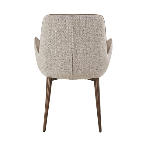 Back View of Vanessa Mocha Fabric & Faux Leather Dining Chairs - Set of 4,6 or 8