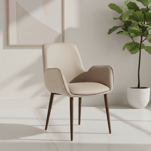 Vanessa Mocha Fabric & Faux Leather Dining Chairs - Set of 4,6 or 8