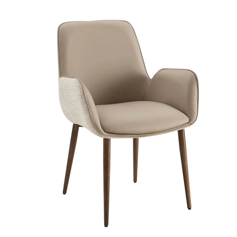 Vanessa Mocha Fabric & Faux Leather Dining Chairs - Set of 4,6 or 8