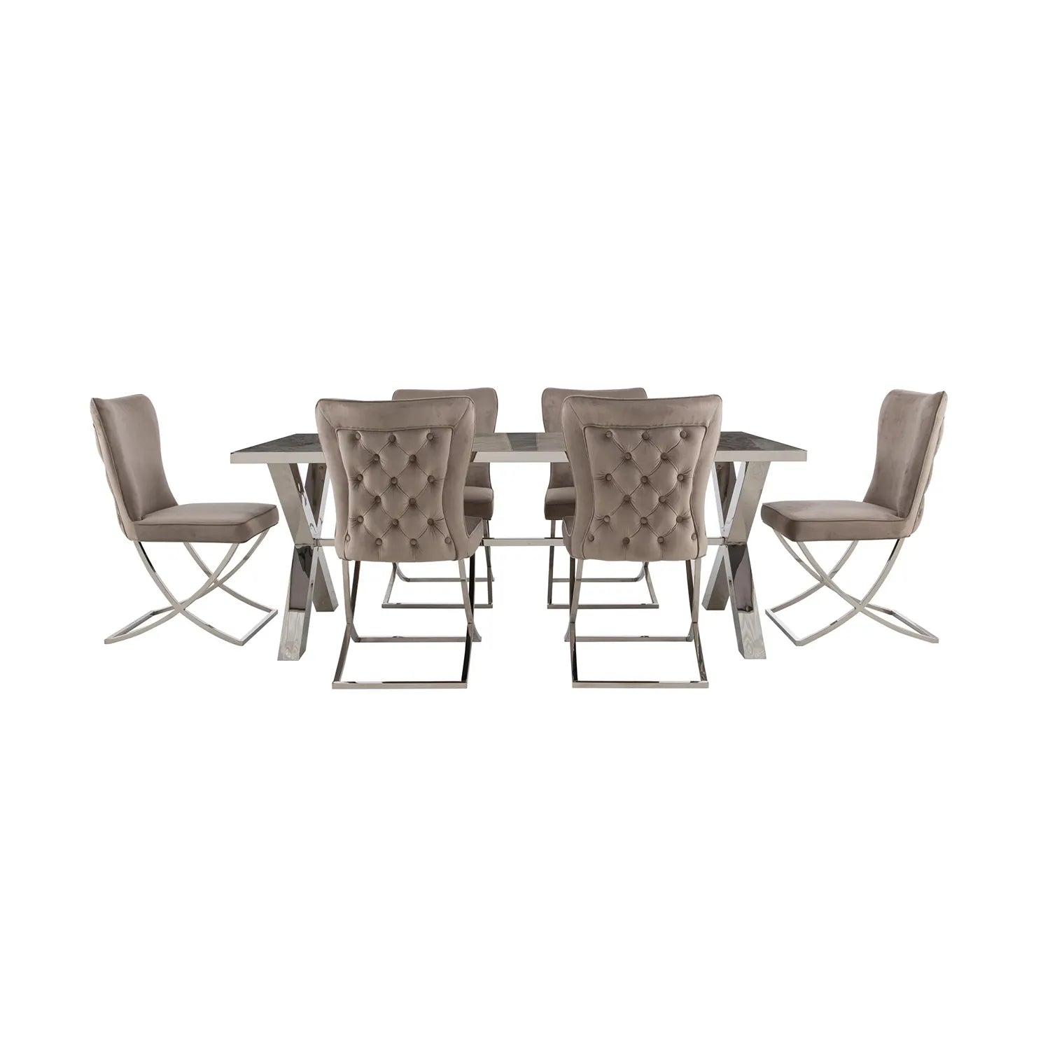 Vanquish Large Dining Table and 4 Dining Chairs - Pendle Village Furniture