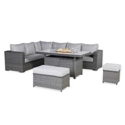 Large garden corner sofa with durable frame and soft cushions.