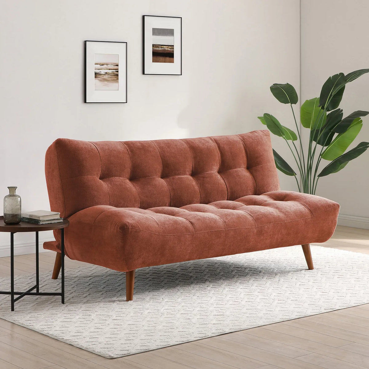 Venus Terracotta Chenille Sofa Bed - Pendle Village Furniture