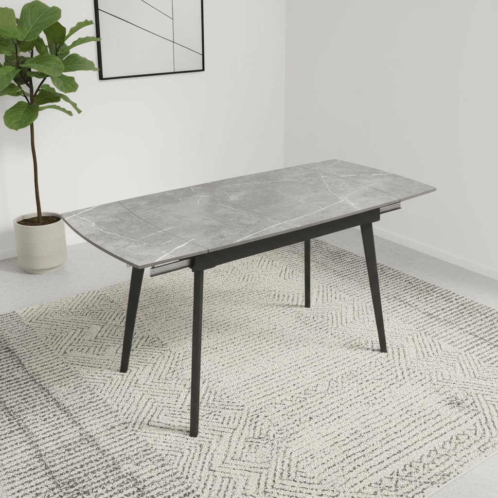 Vera 120-180cm Matte Grey Ceramic Pull-out Extending Dining Table