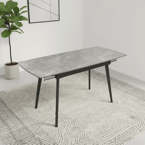 Vera 120-180cm Matte Grey Ceramic Pull-out Extending Dining Table