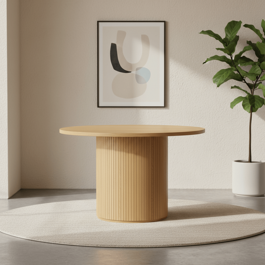 Vernon 1.2M Natural Oak Round Dining Table