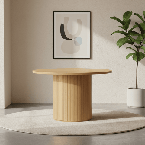 Vernon 1.2M Natural Oak Round Dining Table