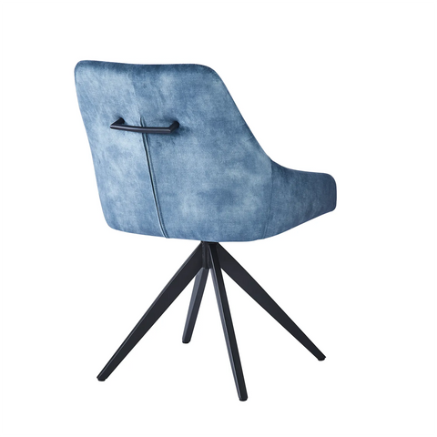 Vida Blue Fabric Swivel Dining Chairs - Set of 4 - Pendle Village Furniture