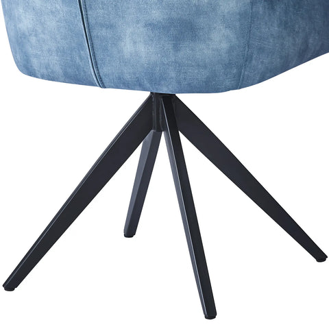 Vida Blue Fabric Swivel Dining Chairs - Set of 4 - Pendle Village Furniture