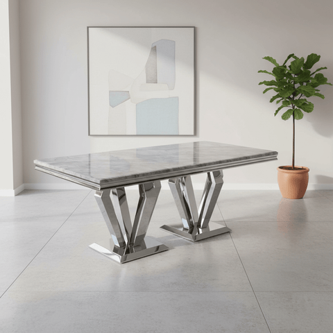 Vida Living Arturo 1.6M Grey Marble Top Dining Table