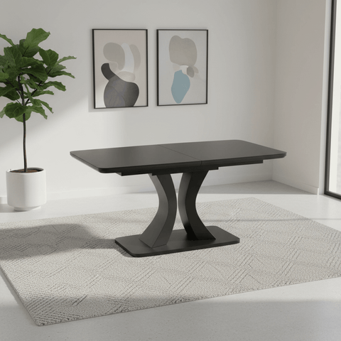 Delta 160-200cm Extendable Charcoal Dining Table