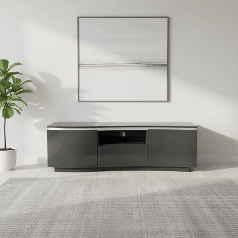 Delta Charcoal TV Cabinet with LED Light