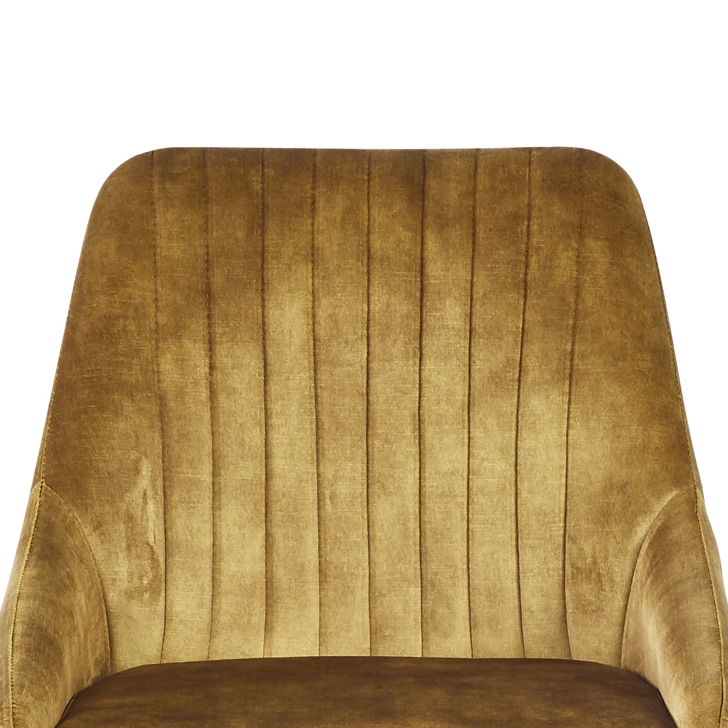Vida Mustard Fabric Swivel Dining Chairs - Set of 4 - Pendle Village Furniture