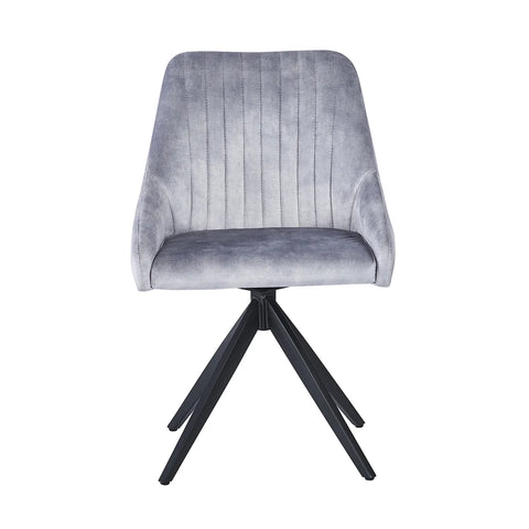 Vida Light Grey Swivel Dining Chairs - Set of 4 - Pendle Village Furniture