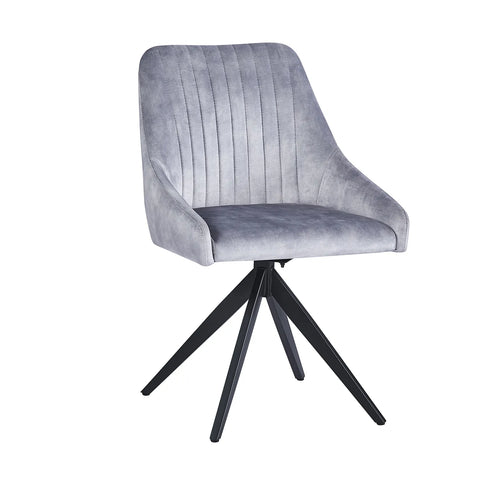 Vida Light Grey Swivel Dining Chairs - Set of 4 - Pendle Village Furniture
