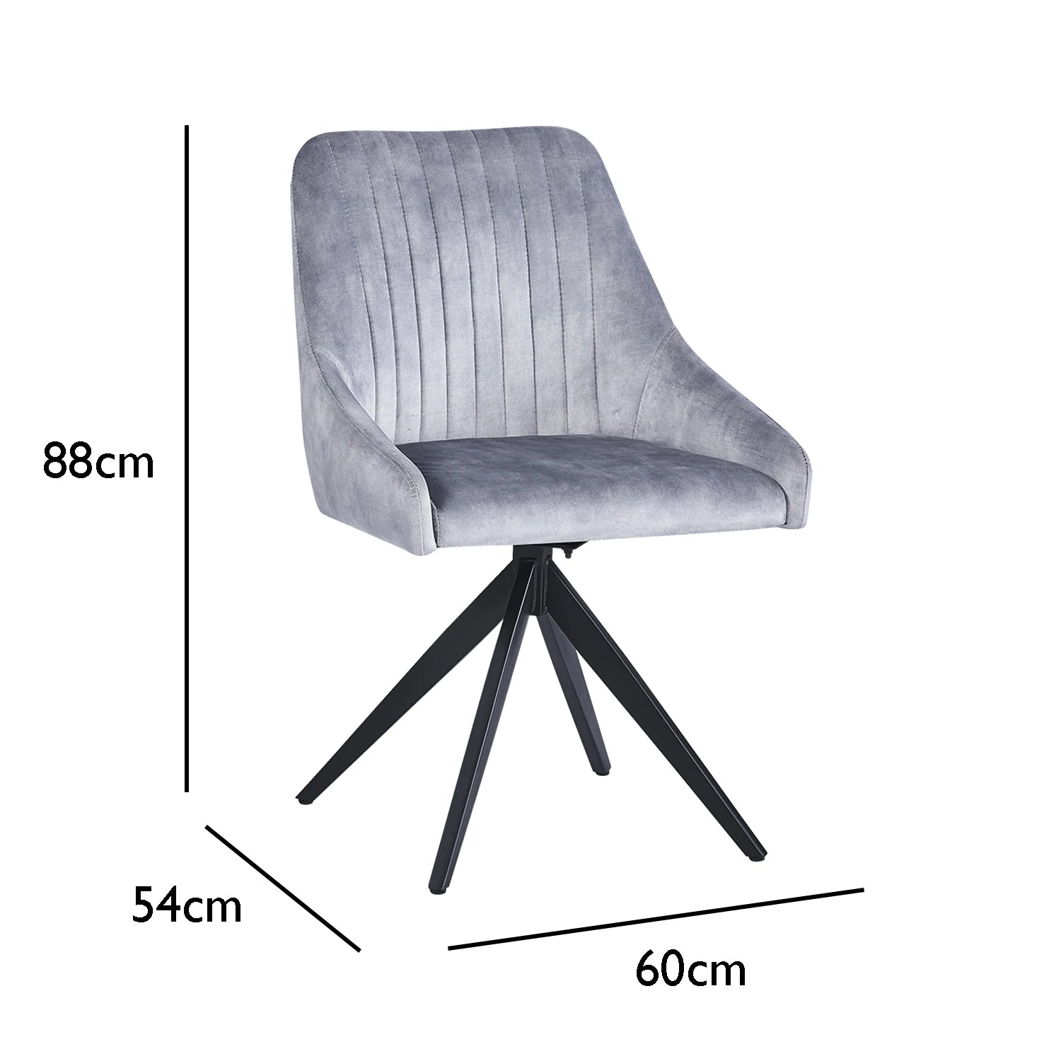 Vida Light Grey Swivel Dining Chairs - Set of 4 - Pendle Village Furniture