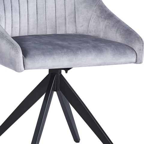 Vida Light Grey Swivel Dining Chairs - Set of 4 - Pendle Village Furniture