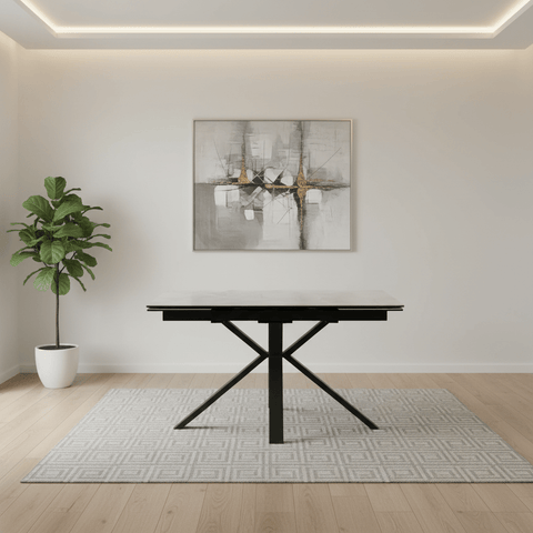 Vida Small Grey 1.2M Gloss Grey Ceramic Top Extending Dining Table