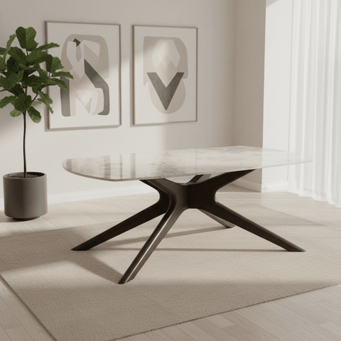 Aura Brown and White Sintered Stone Top Coffee Table