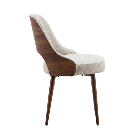 Vienna Walnut & Travertine Dining Table with 6 Dining Chairs