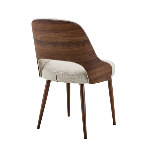Vienna Walnut & Travertine Dining Table with 6 Dining Chairs