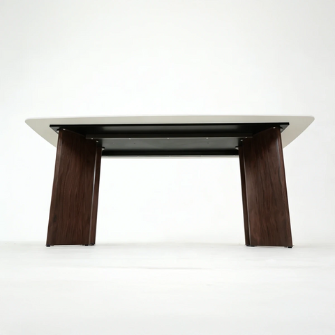 Vienna Walnut & Travertine Dining Table - W180cm
