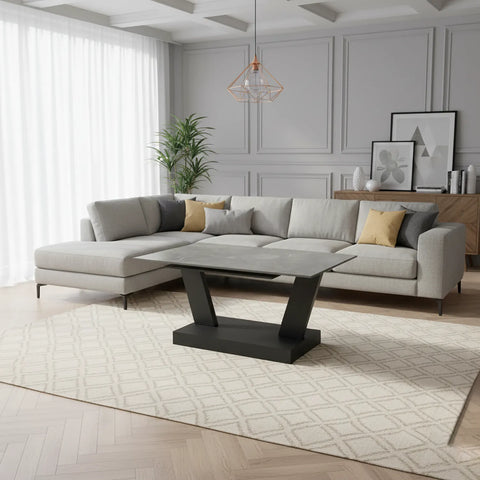 Viking Matte Grey Ceramic Coffee Table - Pendle Village Furniture