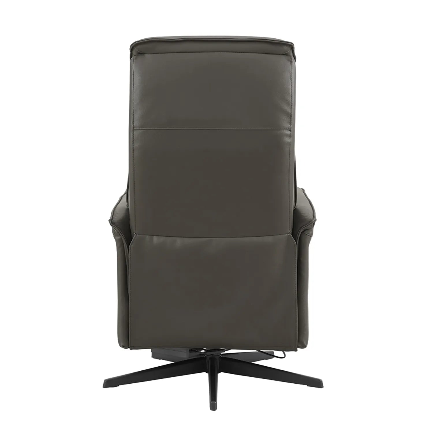 Vincenzo Dark Grey Leather Swivel Power Recliner Chair - Pendle Village Furniture