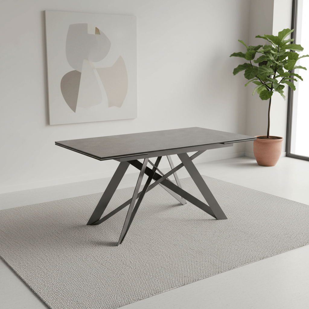 Eclipse 160-240cm Grey Ceramic Extending Dining Table