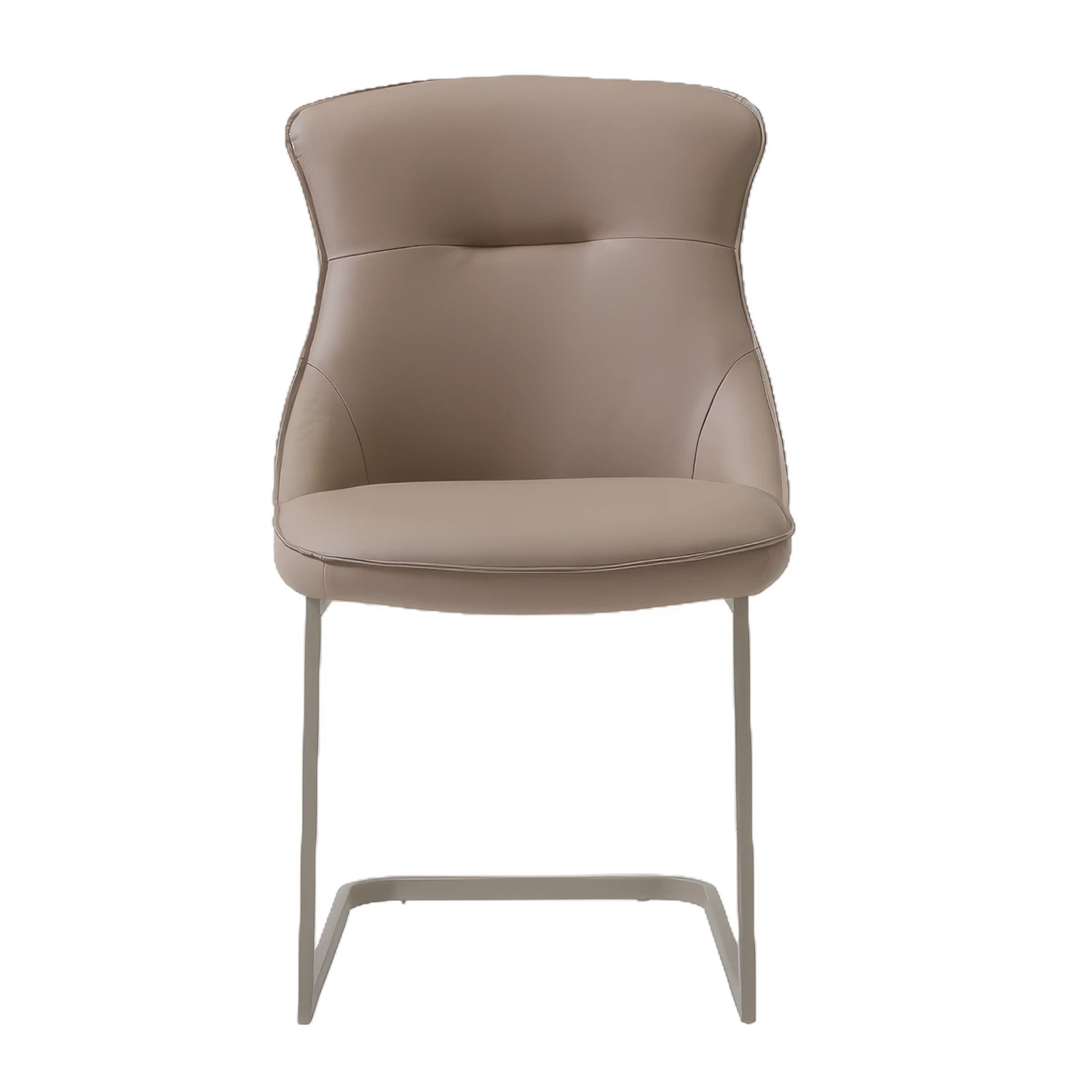 Vita Cappuccino PU Leather Cantilever Dining Chair