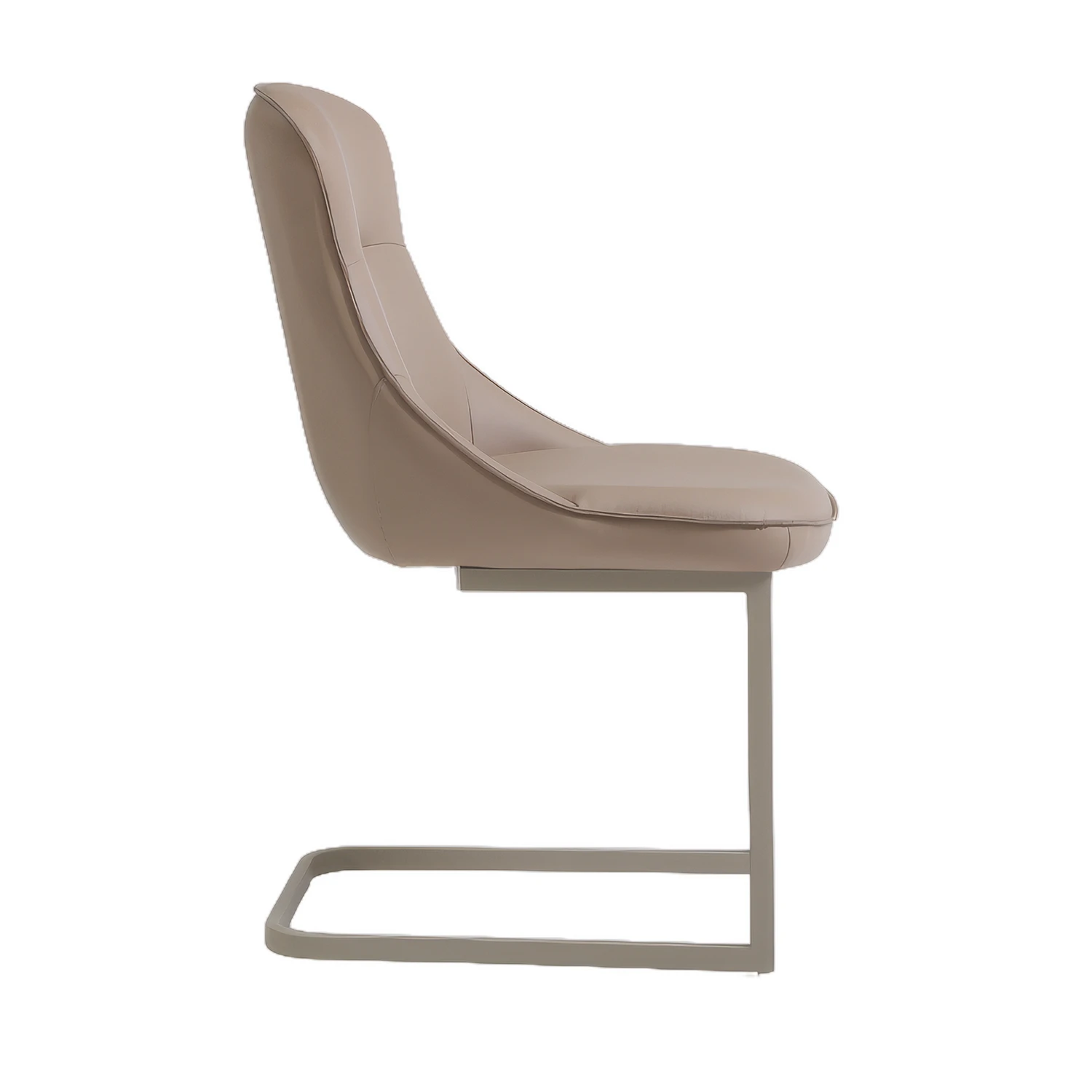Vita Cappuccino PU Leather Cantilever Dining Chair Side View