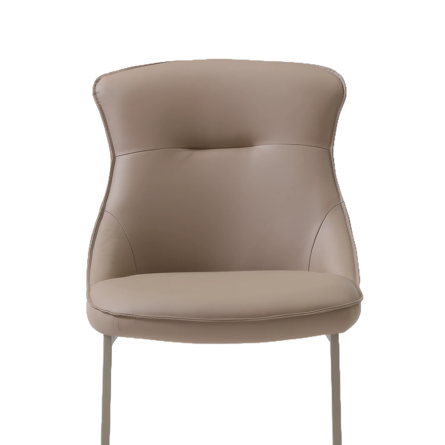 Close up of Back f Vita Cappuccino PU Leather Cantilever Dining Chair