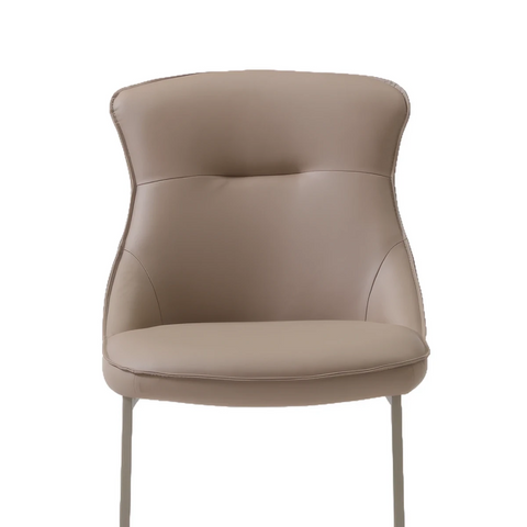 Close up of Back f Vita Cappuccino PU Leather Cantilever Dining Chair