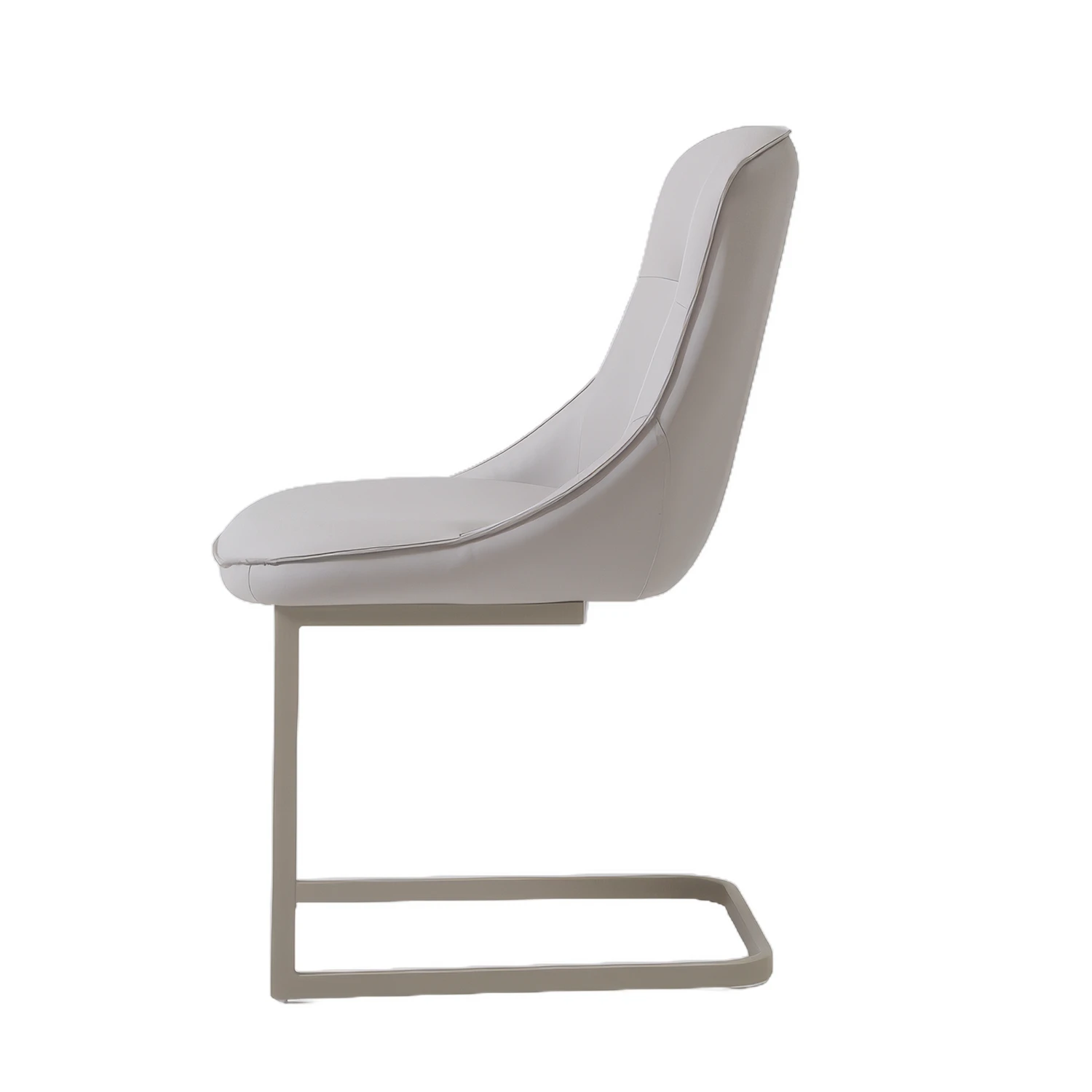 Side view of Vita Grey PU Leather Cantilever Dining Chair