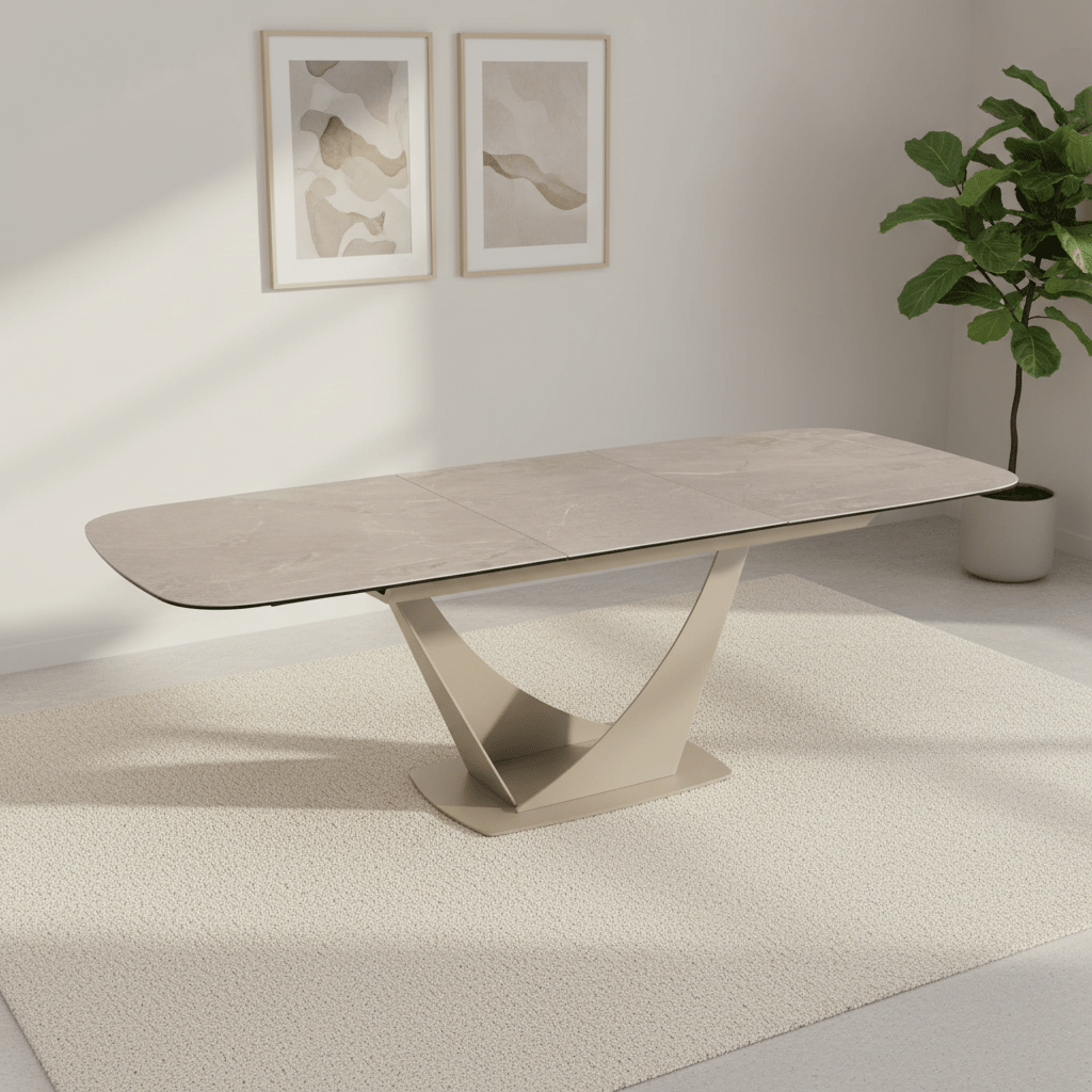 Vita Mocha Ceramic Extending Dining Table 180-240cm