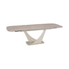 Vita Mocha Ceramic Extending Dining Table with V-Shaped Base