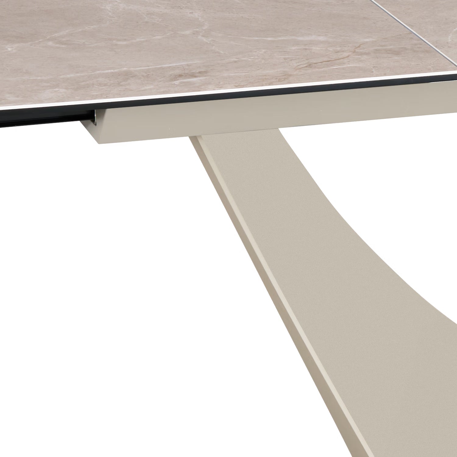 Vita Contemporary Mocha Ceramic Dining Table Base Close up