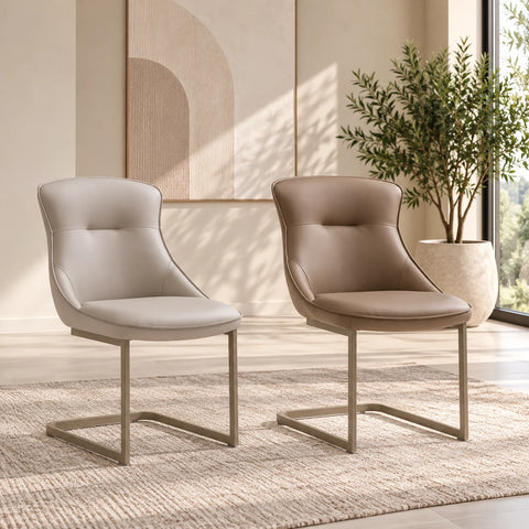 Vita PU Leather Cantilever Dining Chairs – Set of 4, 6 or 8