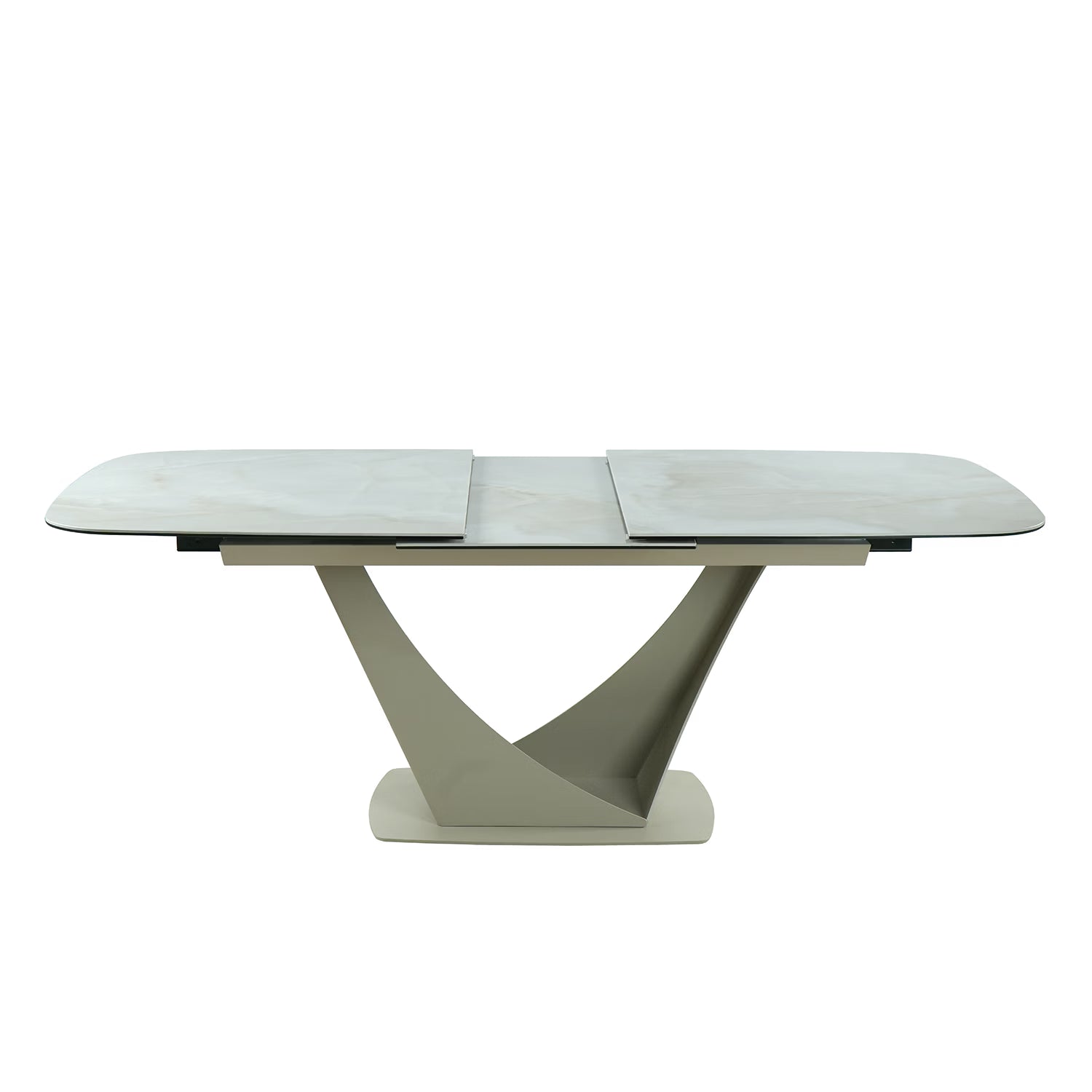 Vita 180-240cm Ceramic Dining Table in Pearl White