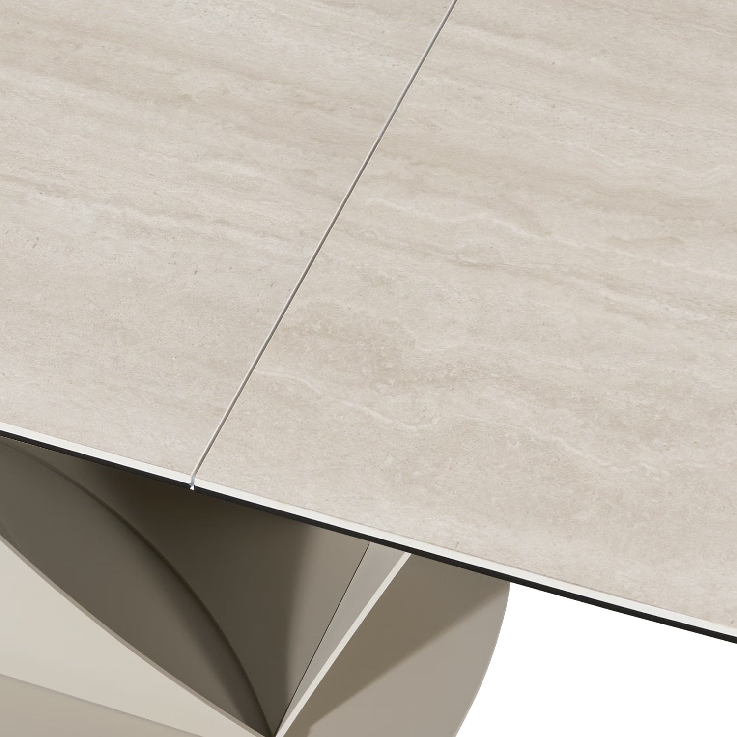 Modern Vita 180-240cm Travertine ceramic dining table extended