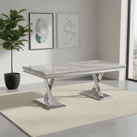 Vittoria Grey 1.8M Marble Dining Table