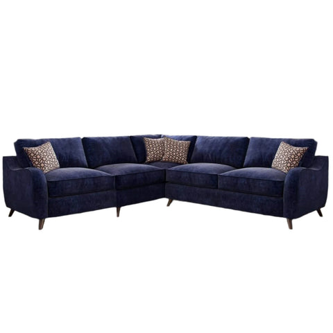 Viva Navy Blue Fabric 2 Corner 2 Sofa