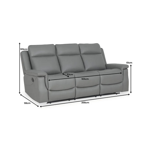 Cheap Dallas Reclining Leather 3 Seater Sofa