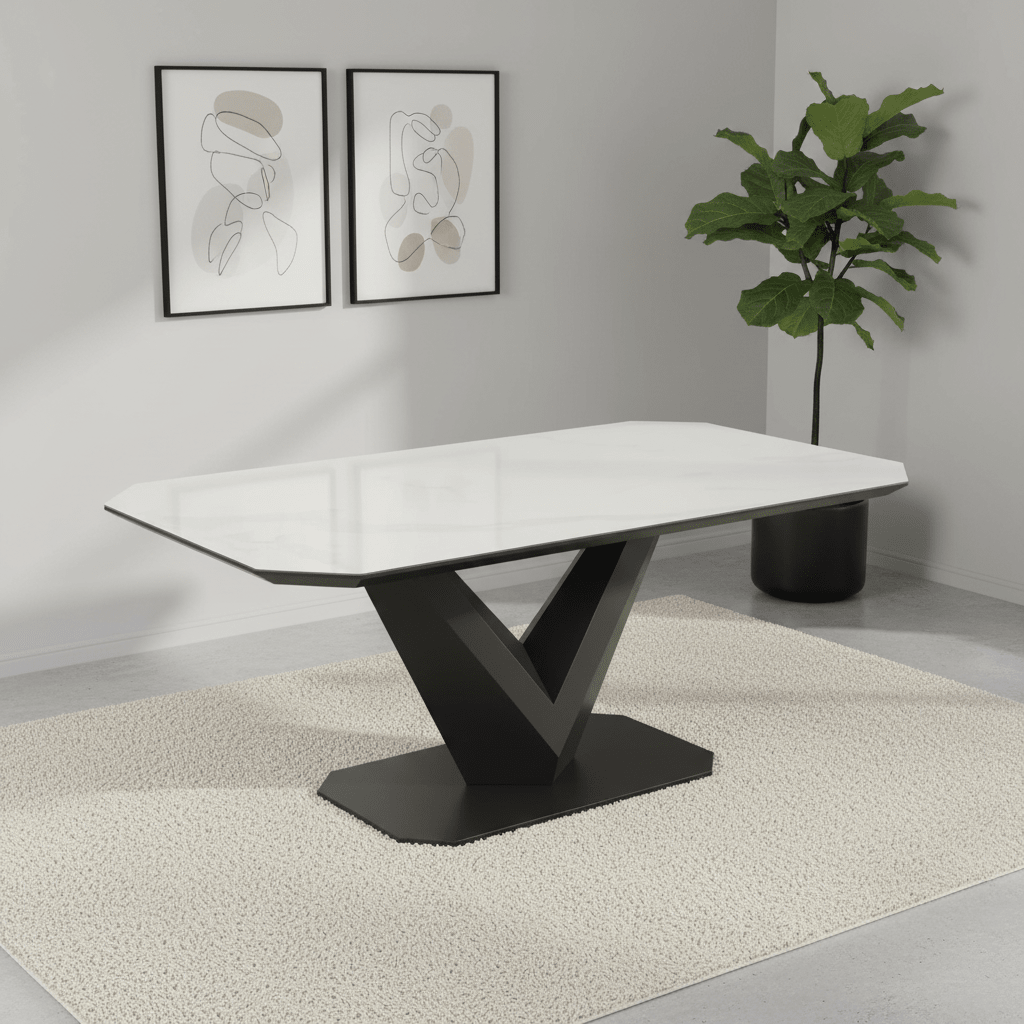 Merlin Matte White Ceramic Coffee Table