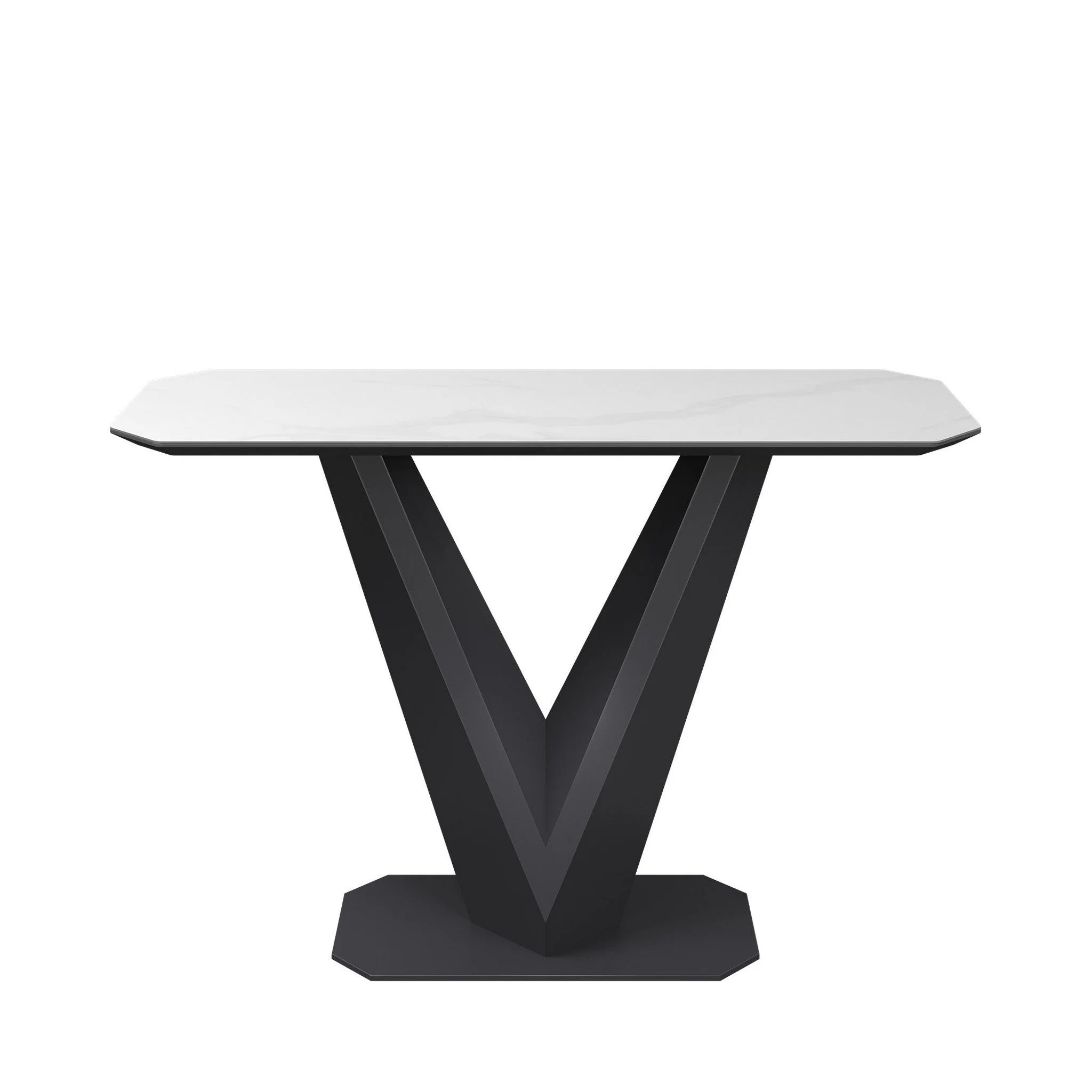 Merlin Matte White Ceramic Console Table, matching furniture available-Table-Design-Image