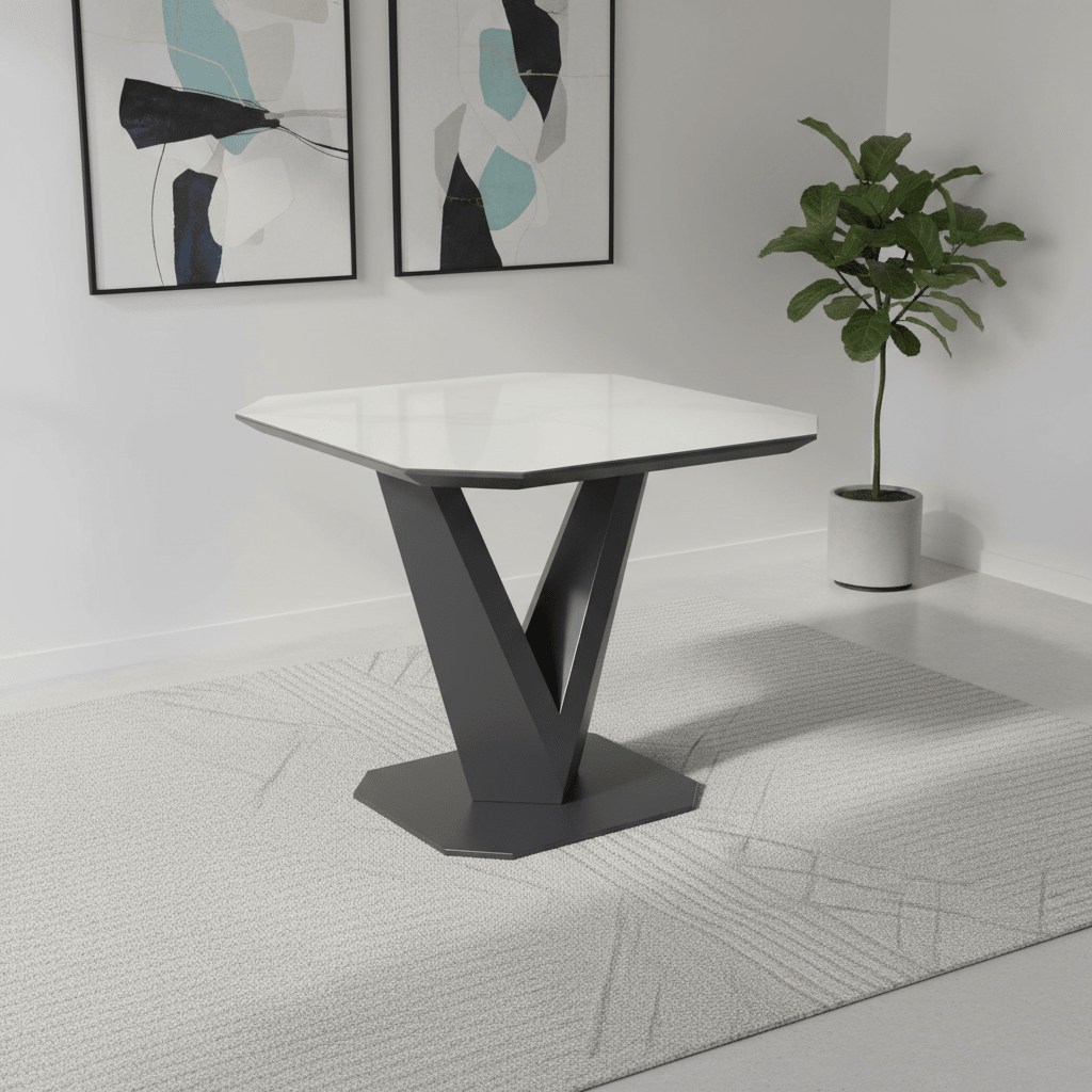 Merlin Matte White Ceramic Side Table
