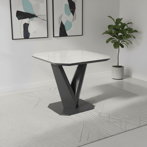 Merlin Matte White Ceramic Side Table