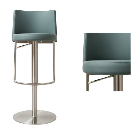 Vogue Stainless Steel Teal Barstool - Set of 2