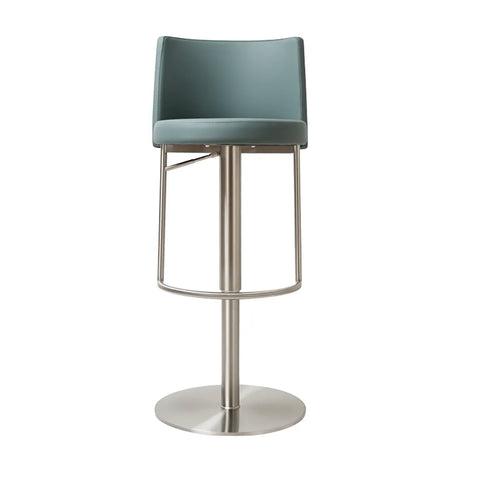 Vogue Stainless Steel Teal Barstool - Set of 2